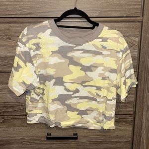 Yellow Camo Crop Top